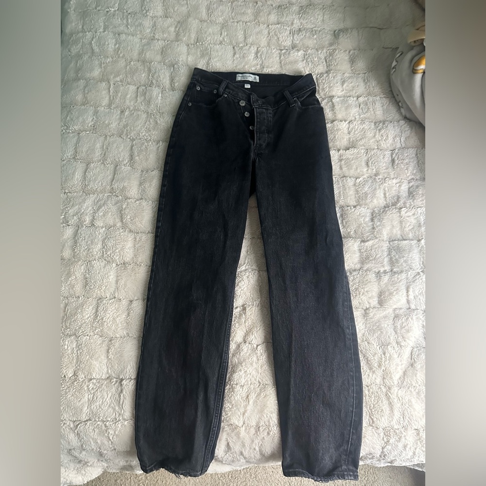 Abercrombie & Fitch Dad High Rise Jeans Criss-cross waist